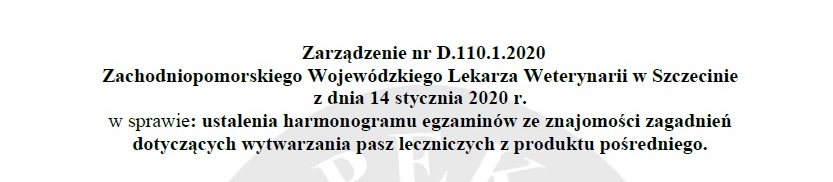 Zarzadzenie egzaminy pasze ban